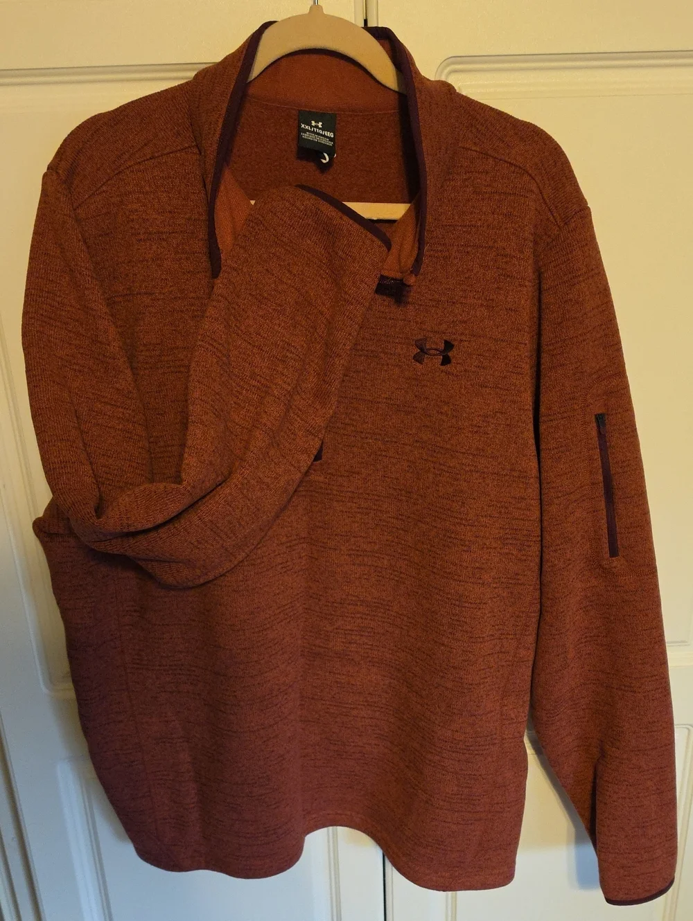 Under Armour Men’s Zip Pullover Sweater in Rust Brown